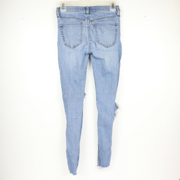Free People Denim Blue Jeans Distressed Size 26 61855-16515125 - Picture 2 of 8